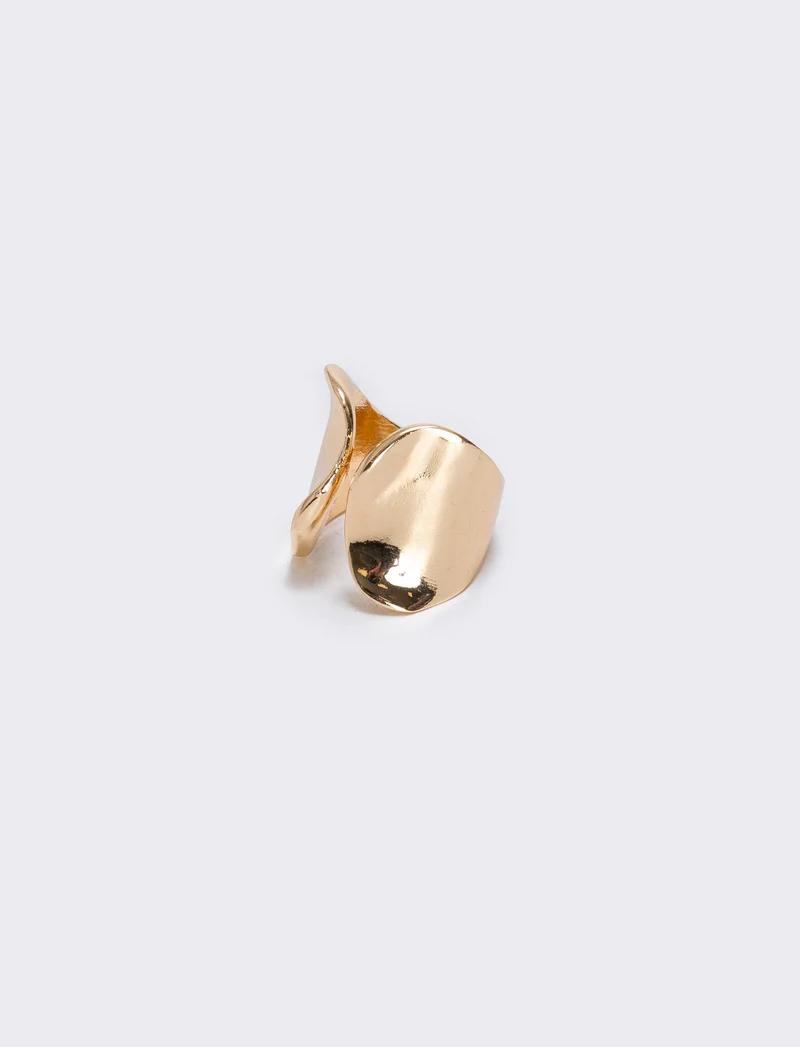 Anello incavo con due fascioni eleganti - Oro