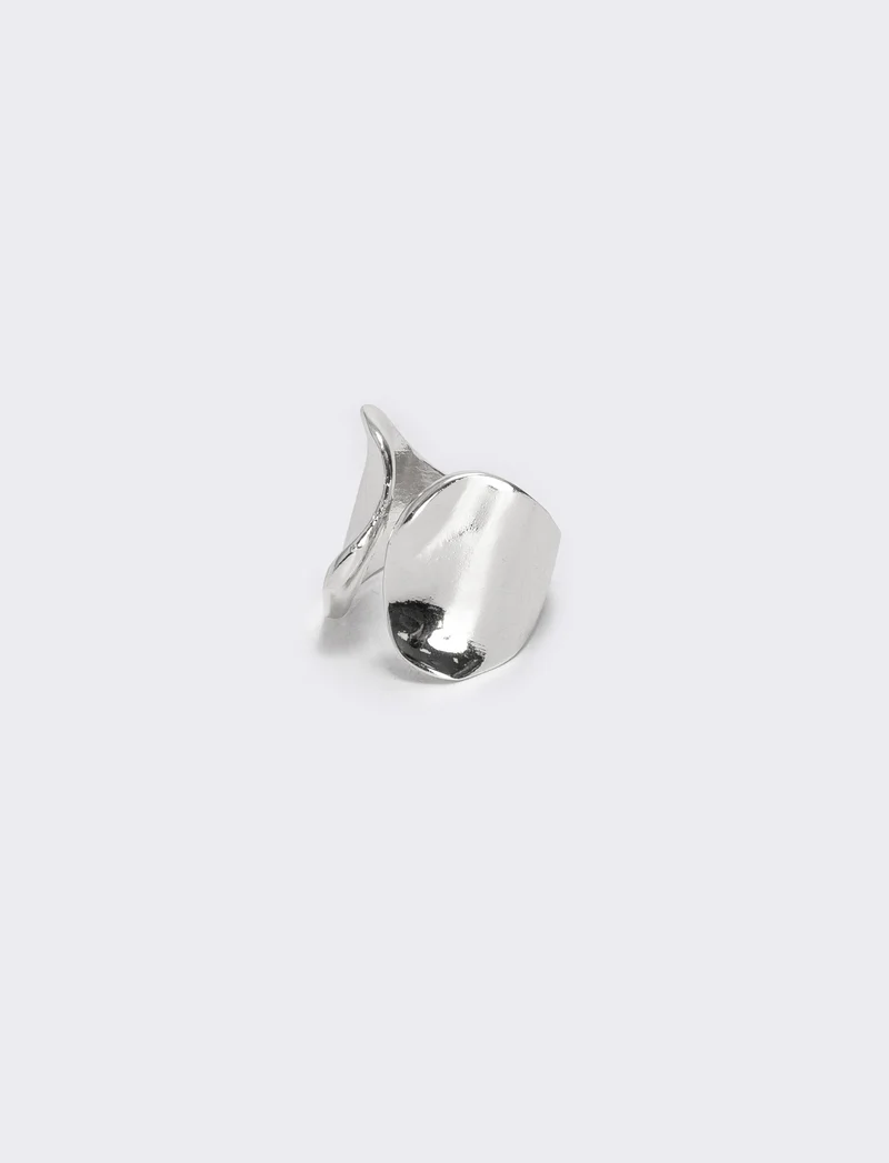 Anello incavo con due fascioni eleganti - Argento