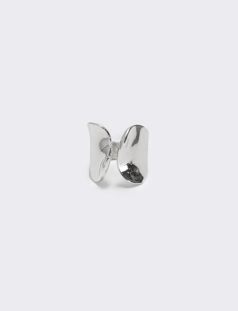 Anello incavo con due fascioni eleganti - Argento