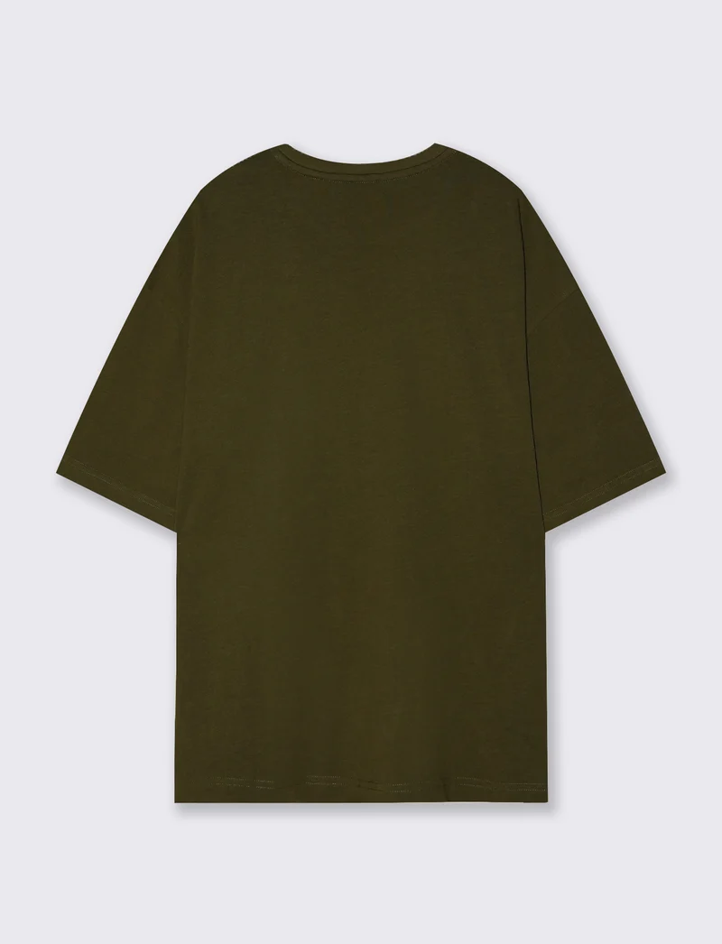 T-Shirt Basic in Cotone Manica Corta - Kaky 1