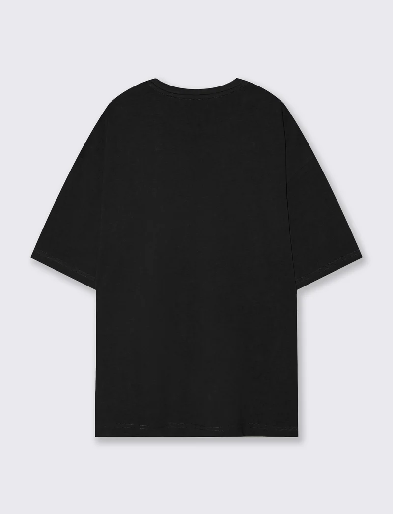 T-Shirt Basic in Cotone Manica Corta - Nero