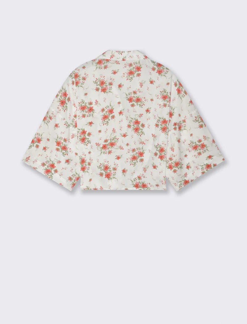 Camicia Stampata Mezza Manica con Nodo - var 1
