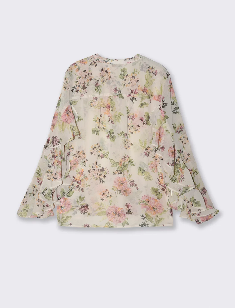 Blusa con rouches e scollo a V - var 1