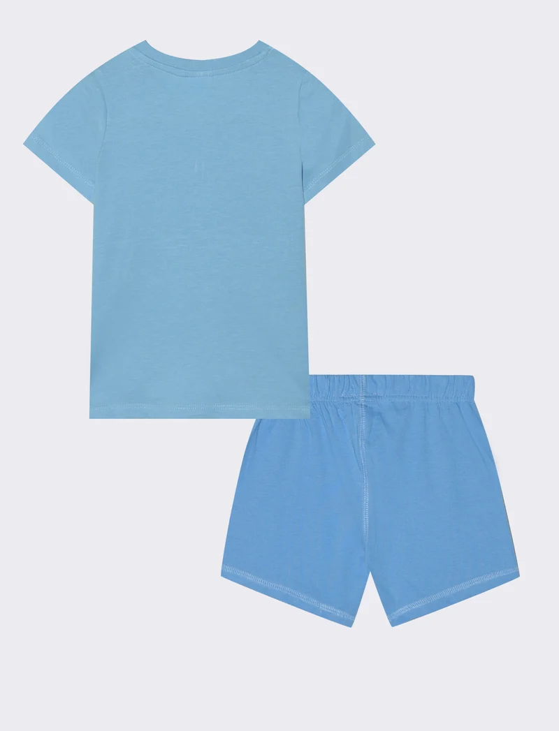 Completo Stitch maglietta e bermuda corto - Azzurro
