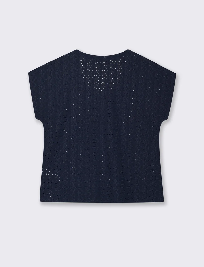 T-Shirt Girocollo a Maniche Corte Fit Morbido - Blu