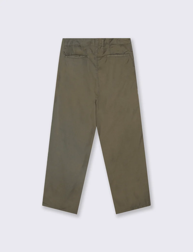 Pantaloni Chino Wide Leg in Twill - Verde kaki