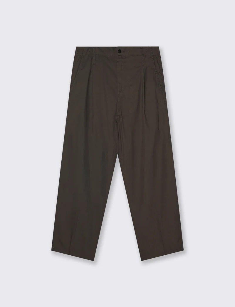 Pantaloni Chino Wide Leg in Twill - Moro