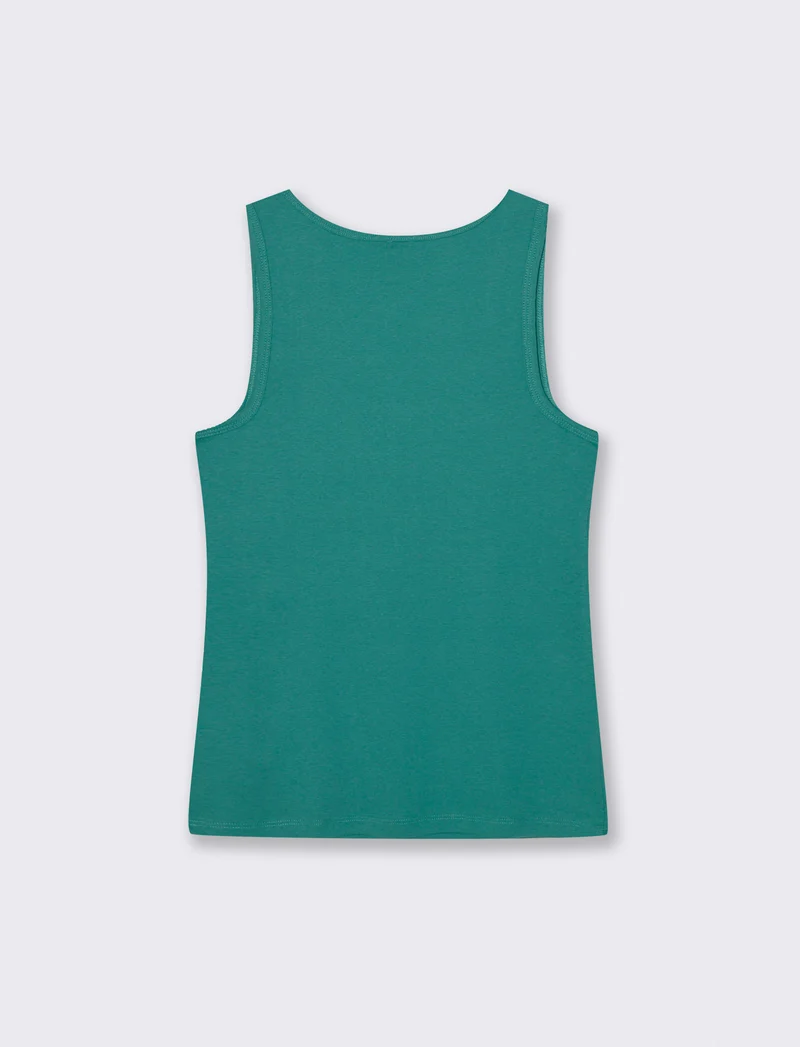 Canotta a coste con zip - Verde smeraldo