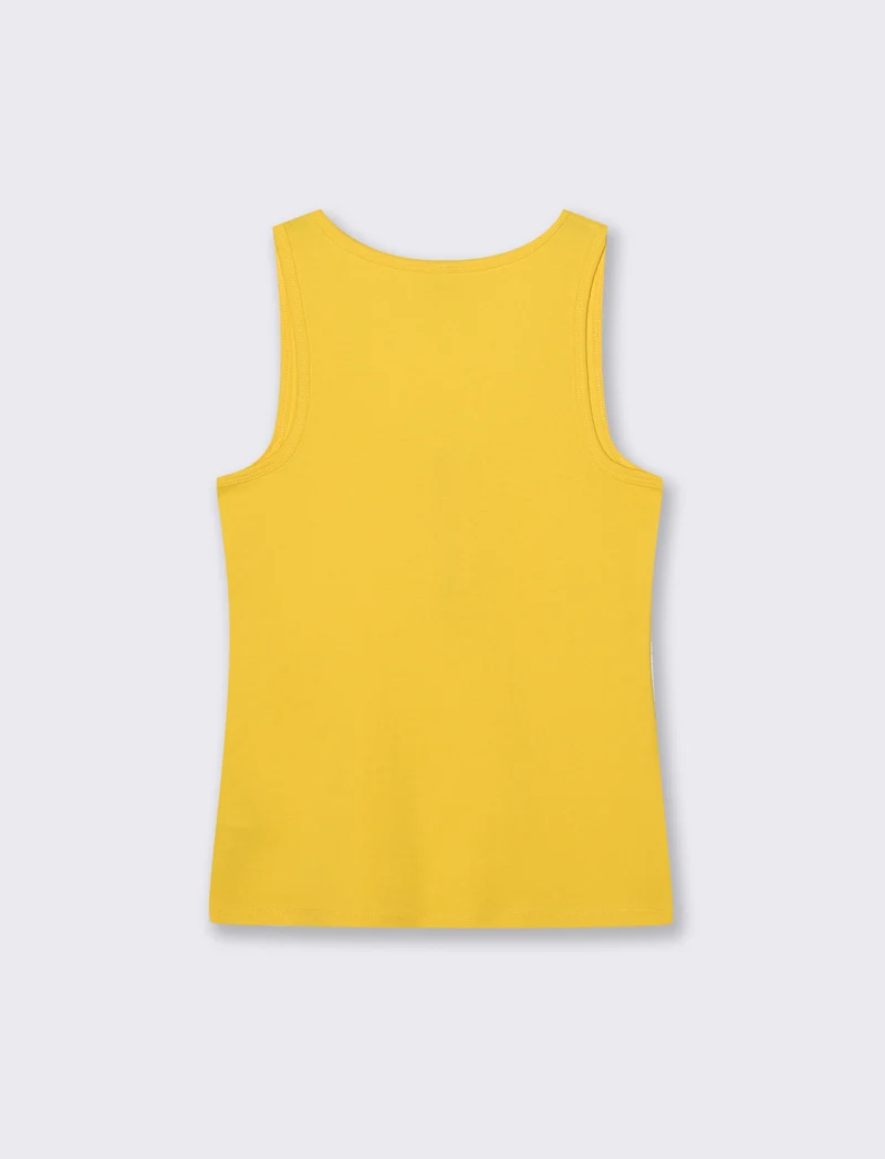 Canotta a coste con zip - Giallo limone