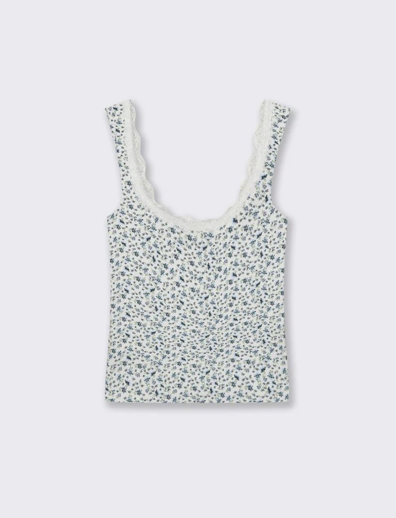 Top in cotone con scollo madonna e fiocco - var 2