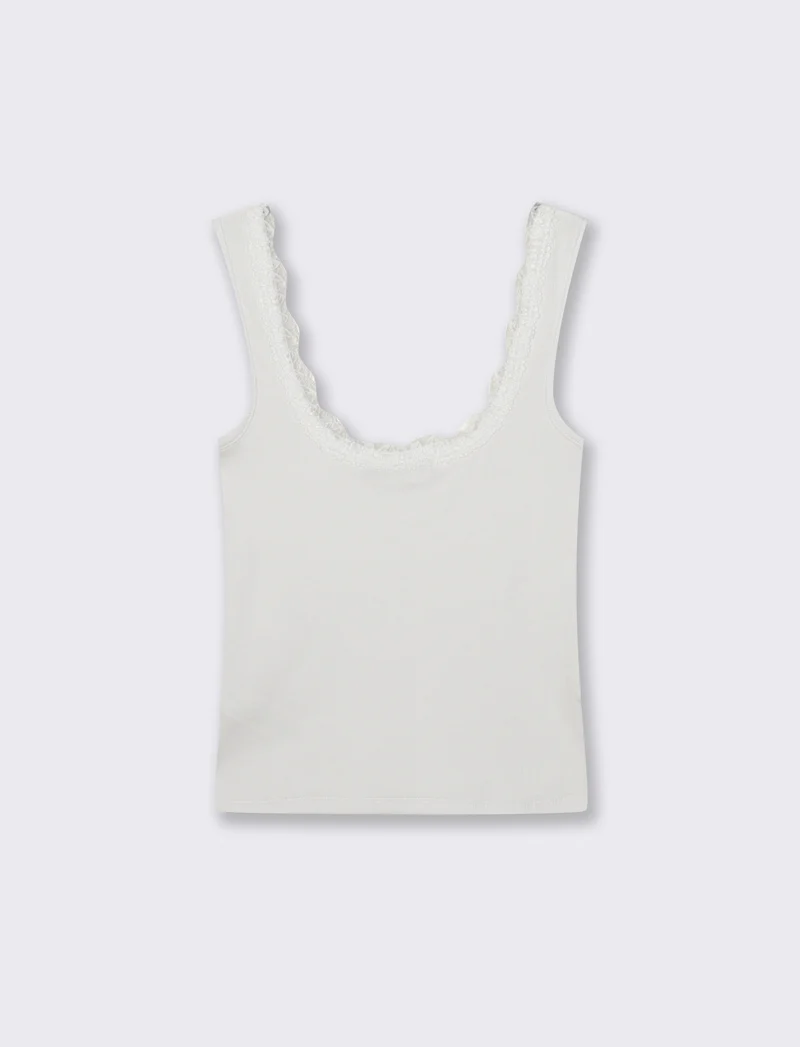 Top in cotone con scollo madonna e fiocco - Bianco
