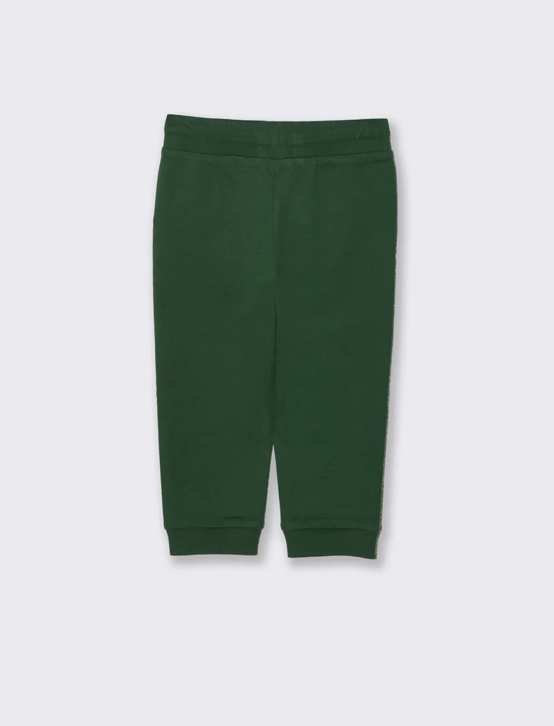 Jogger basici con etichetta sportiva - Verde abete