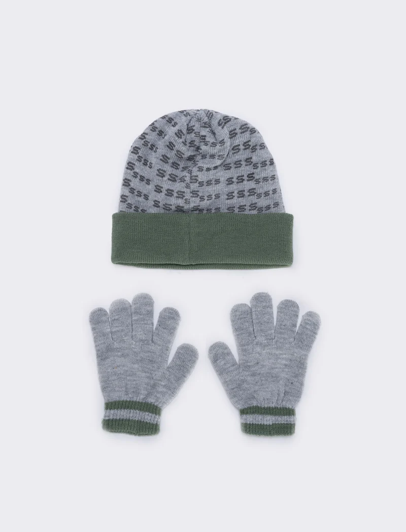 Set cappello e guanti minecraft - Grigio