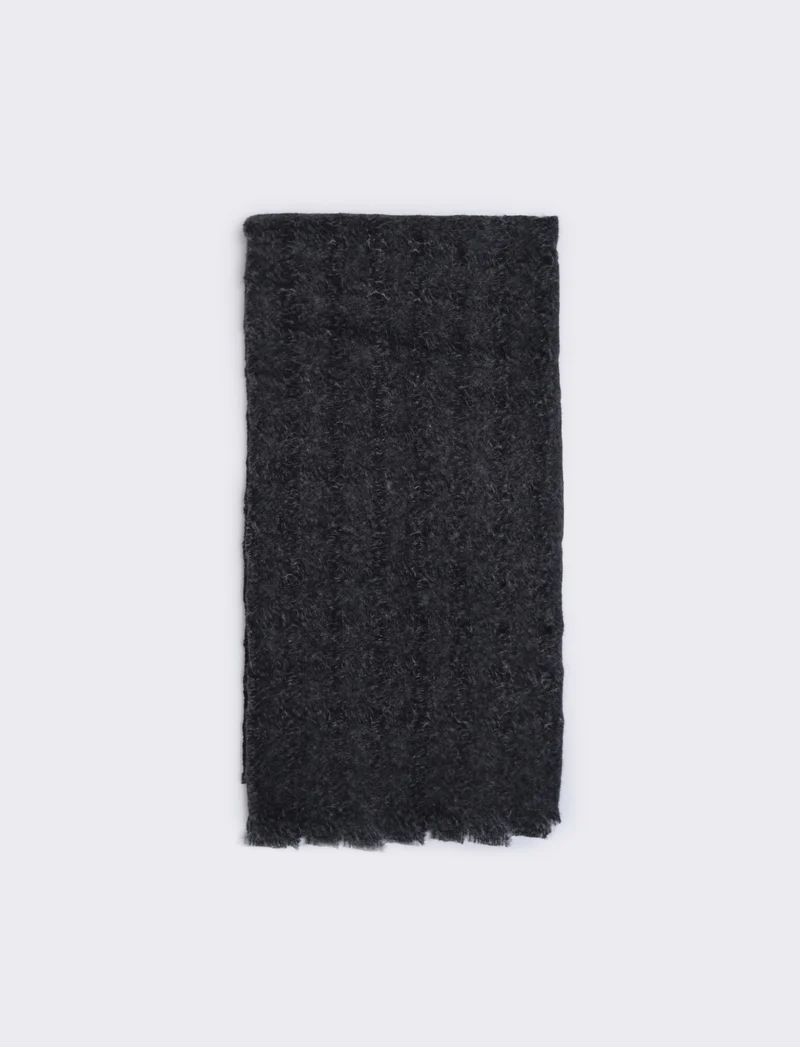 Sciarpa intrecciata bicolor donna - Nero