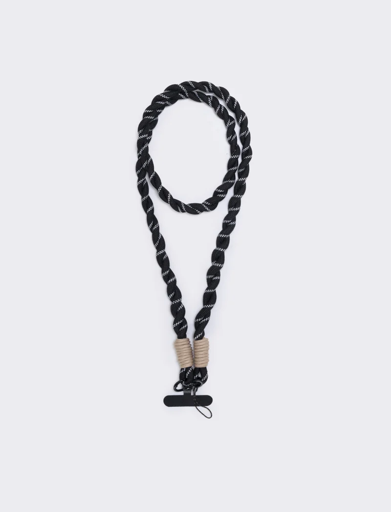 Laccio portacellulare cordoncino elegante - Nero