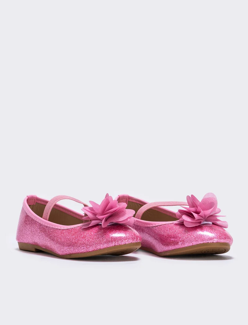 Ballerina glitterata con fiore colorato - Rosa