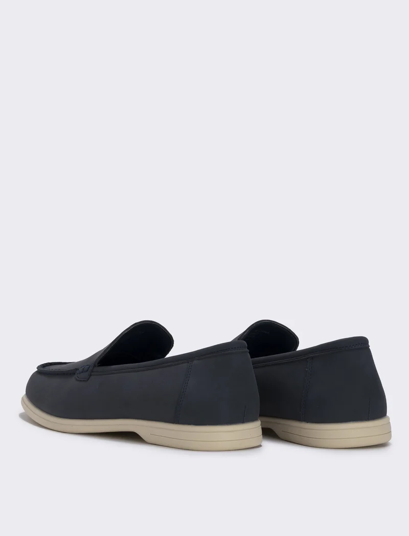 Scarpa scamosciata uomo effetto poliuretano - Blu
