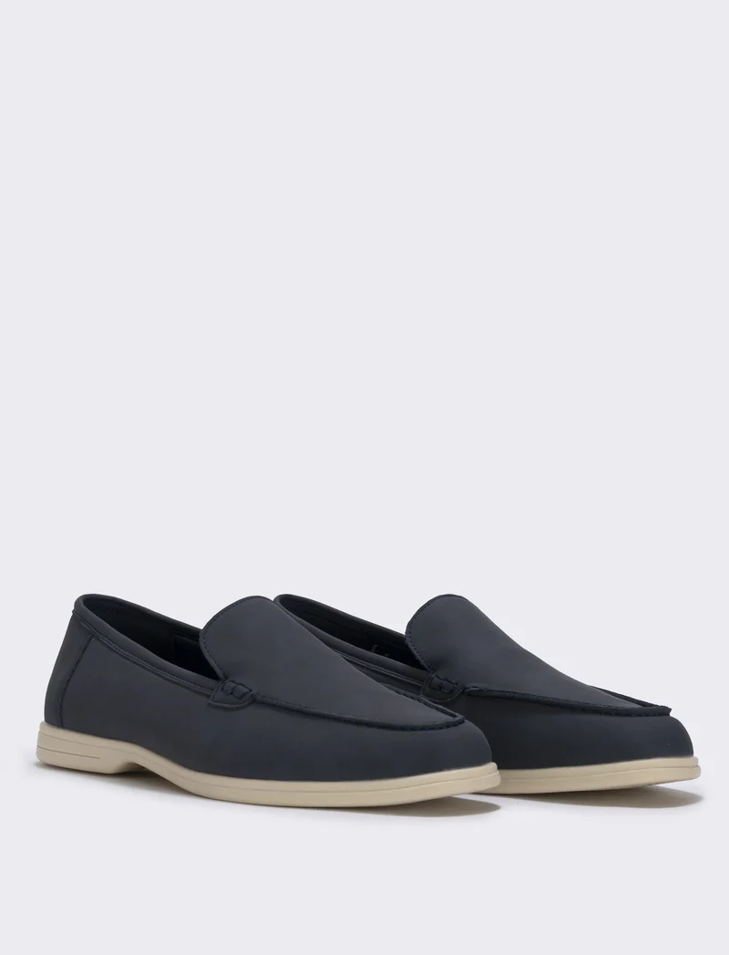 Scarpa scamosciata uomo effetto poliuretano - Blu