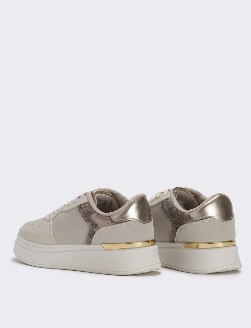 Sneakers beige con plateau da - Sabbia