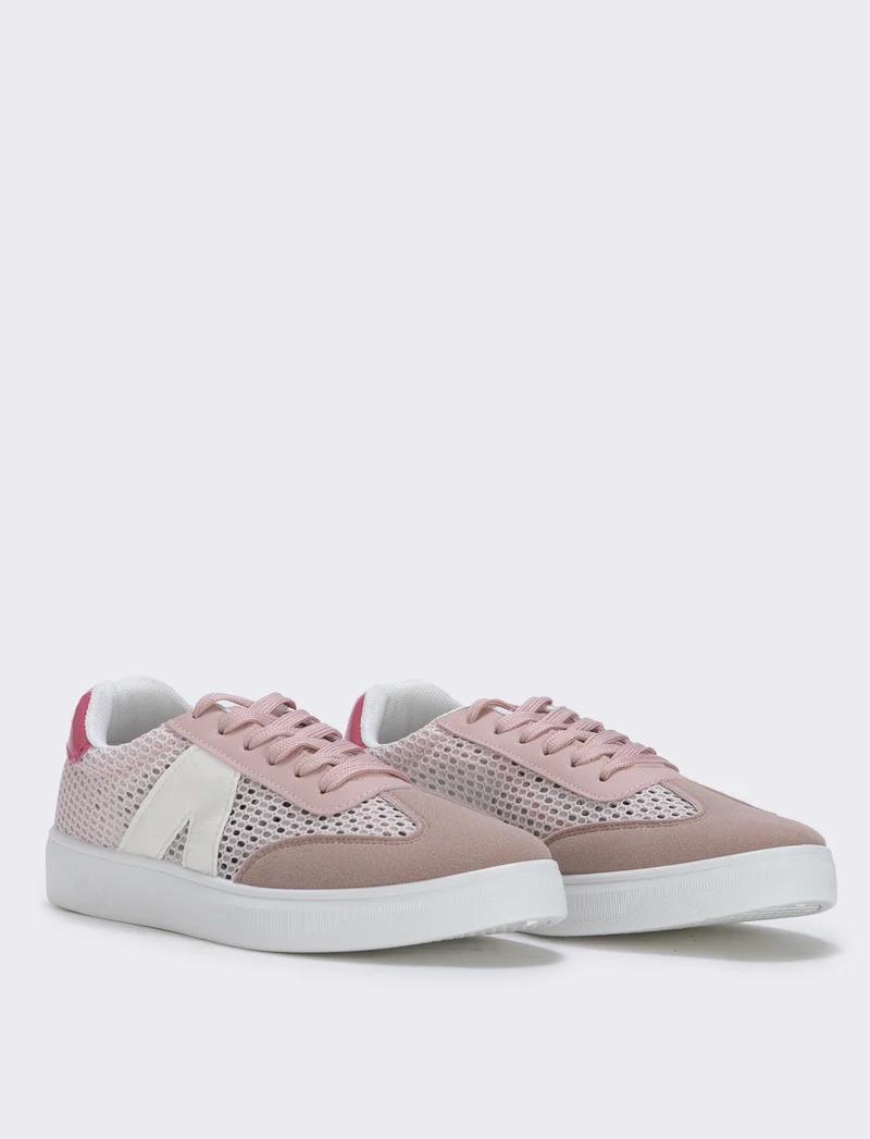 Sneakers da multielemento a contrasto - Rosa