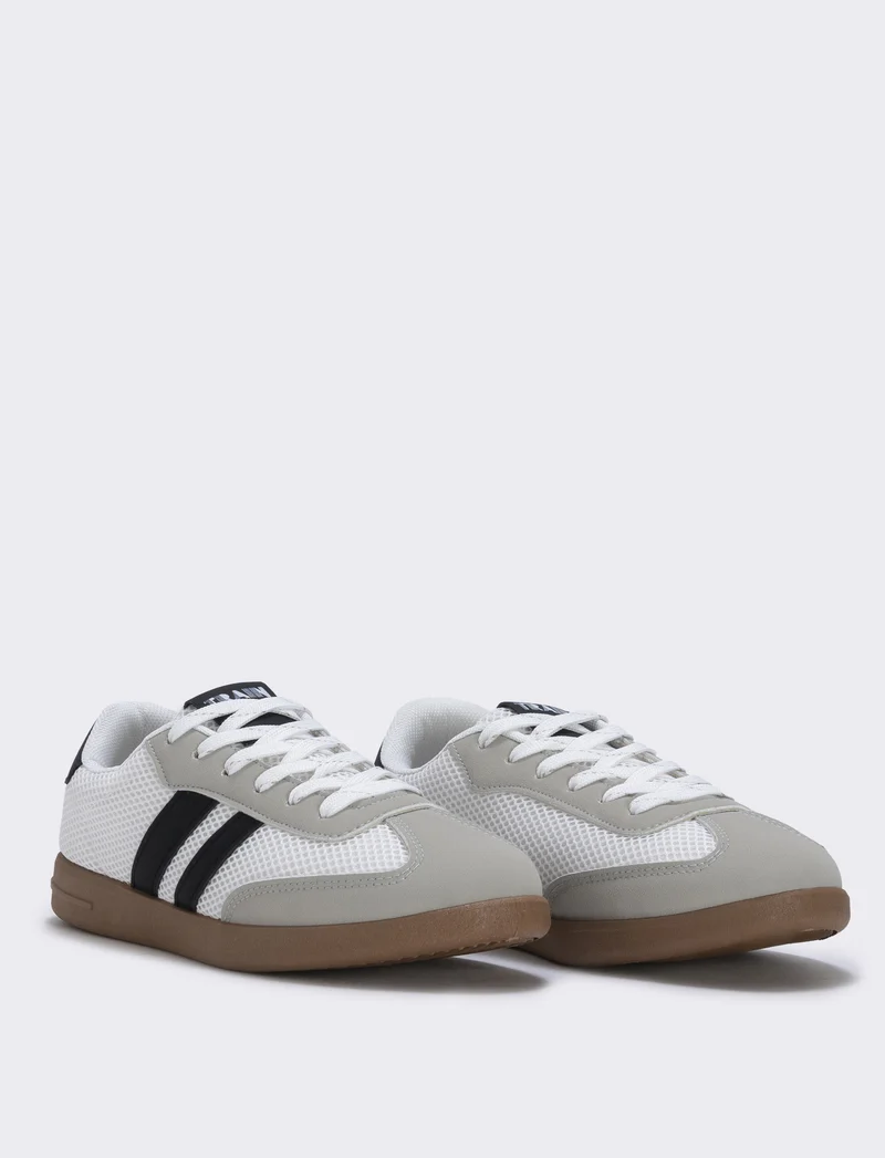 Sneakers da in poliuretano a contrasto - Bianco