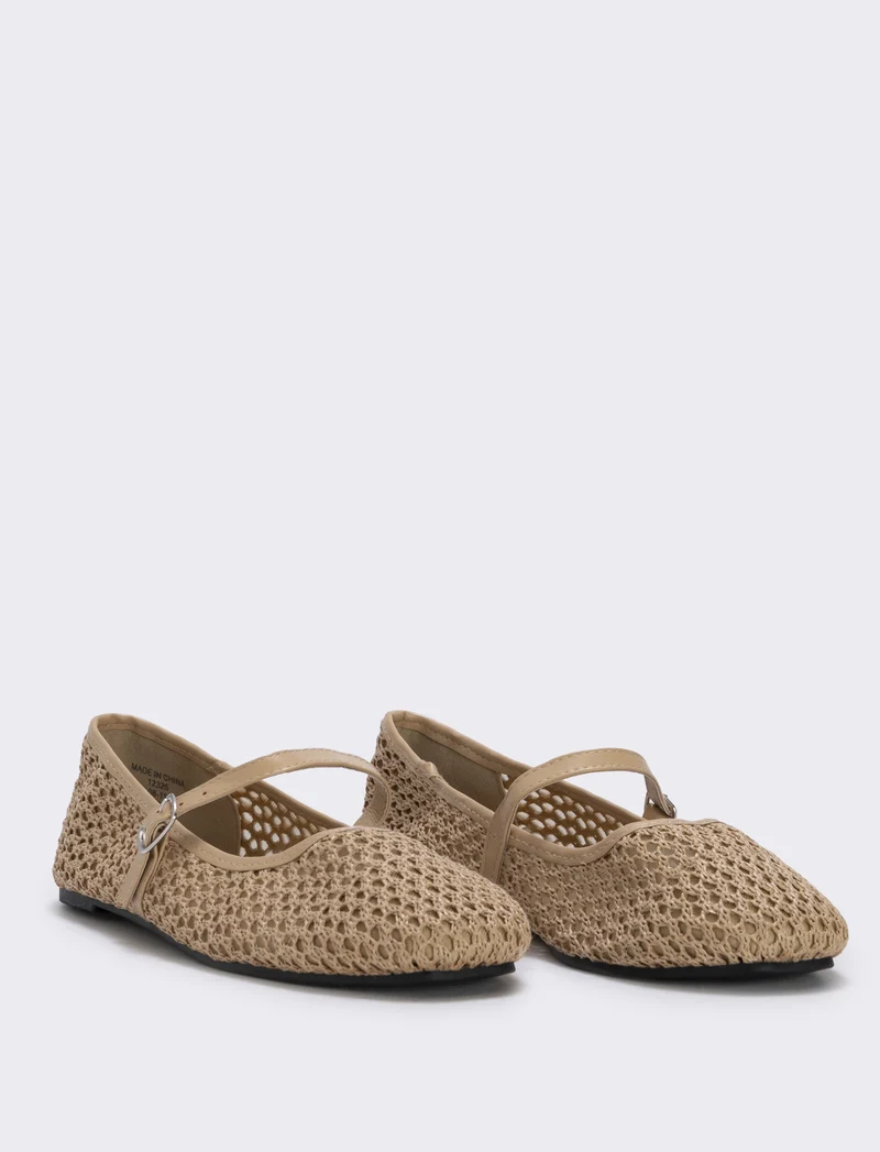 Ballerina beige a rete da - Beige