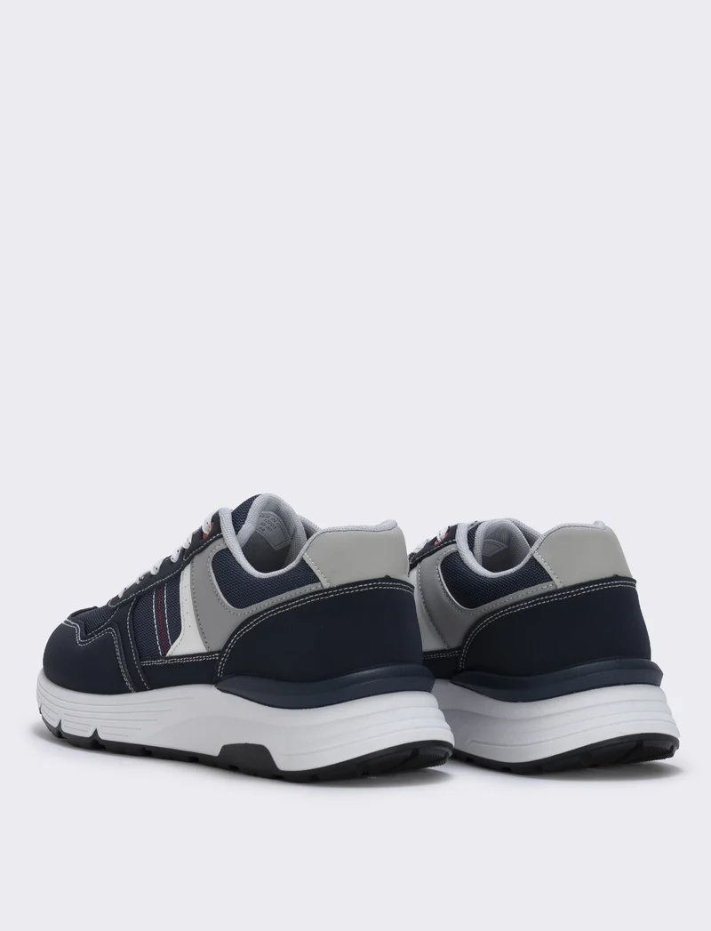 Sneakers casual da uomo in tessuto e poliuretano - Blu