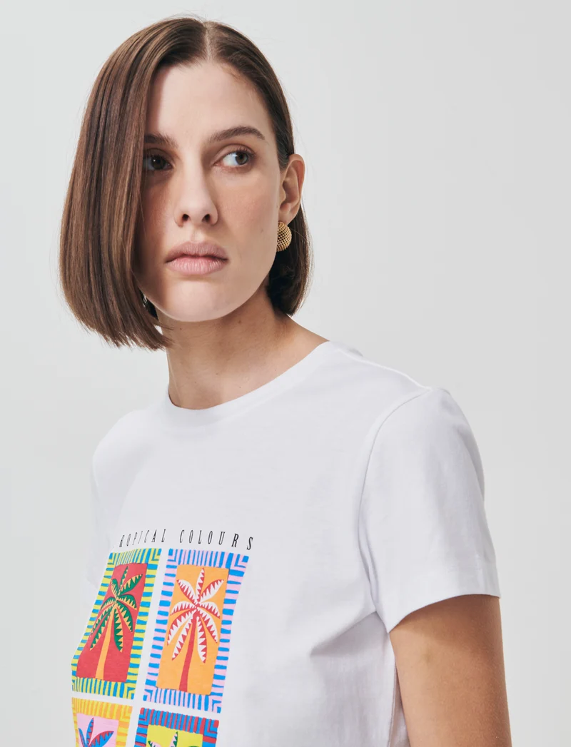 T-Shirt Mezza Manica con Stampa Frontale - var 1