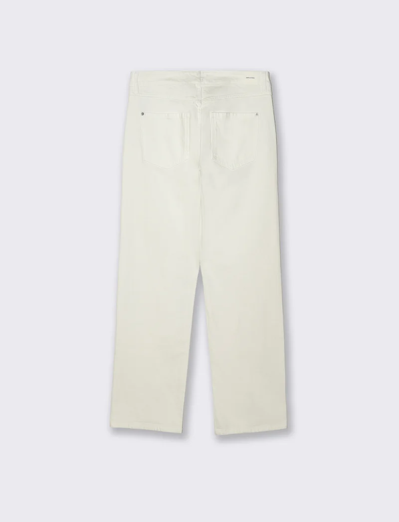 Jeans Gamba Dritta Vita Bassa - Bianco