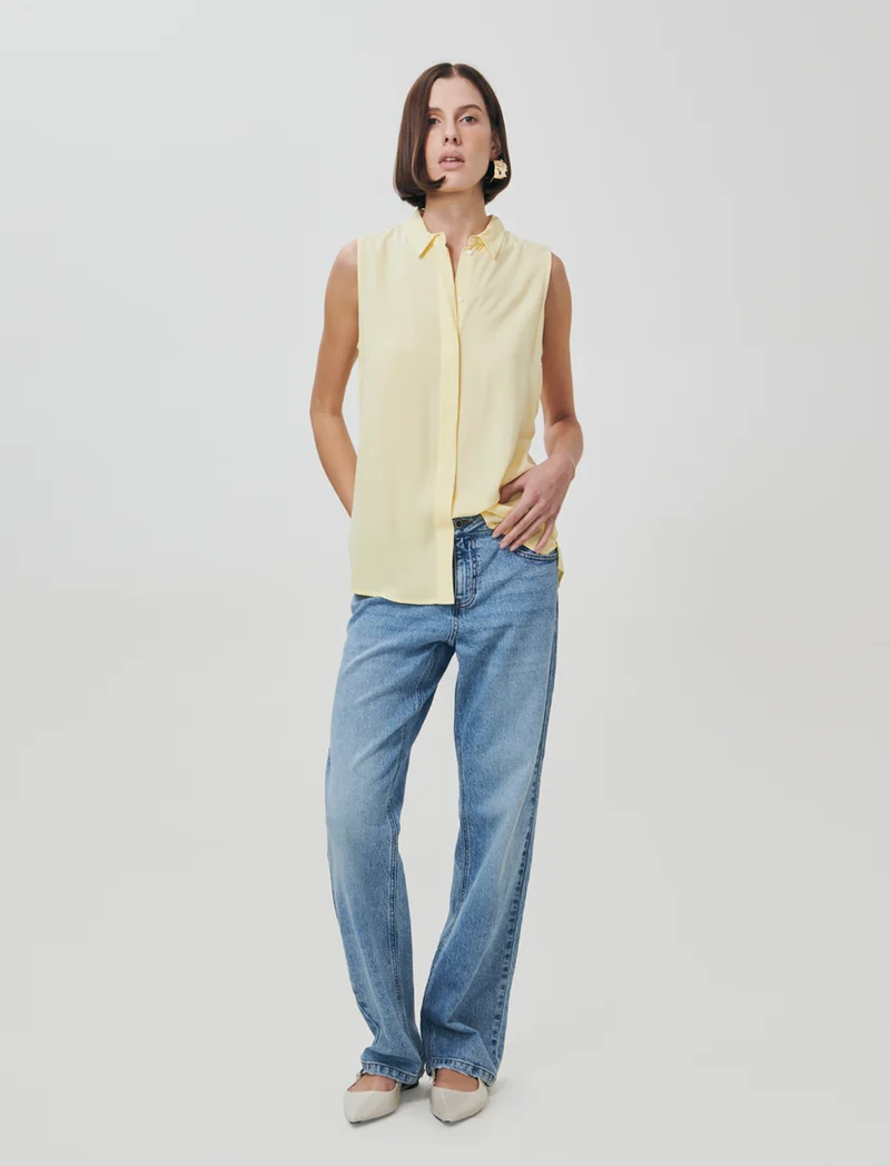 Jeans Gamba Dritta Vita Bassa - Denim chiaro