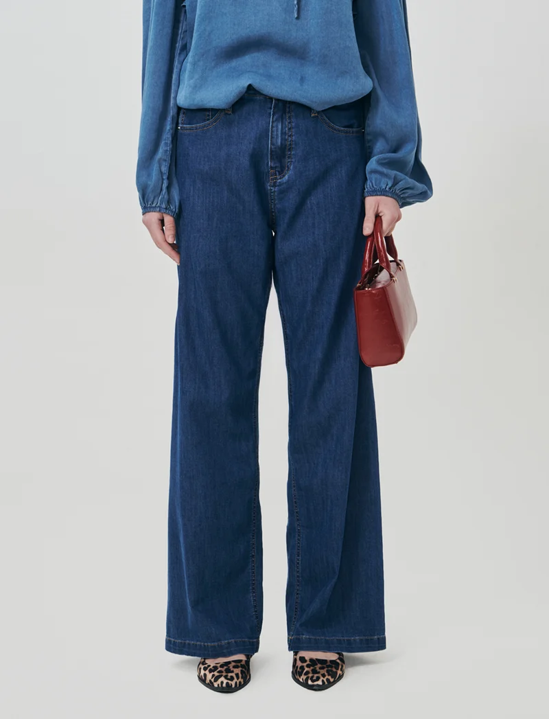 Jeans con Coulisse e Tasche Americane - Denim