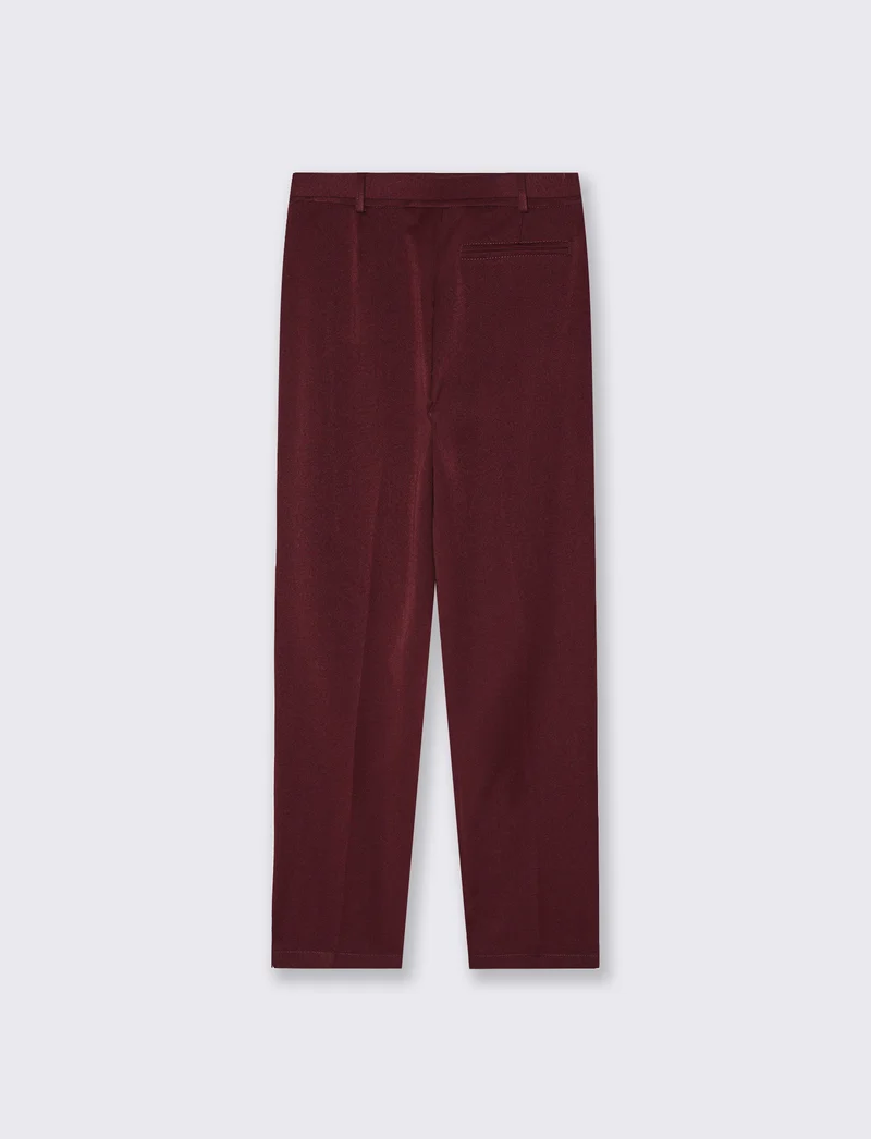 Pantalone a zampa con cintura - Bordeaux