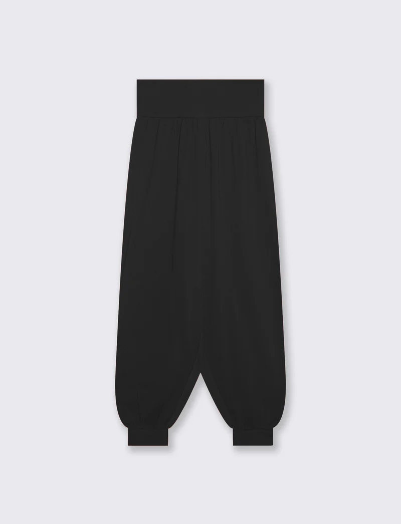 Pantalone Odalisca in Cotone con Cintura - Nero
