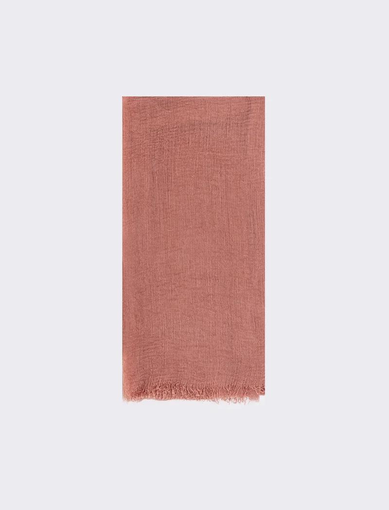Foulard unito con frange eleganti - Rosa antico