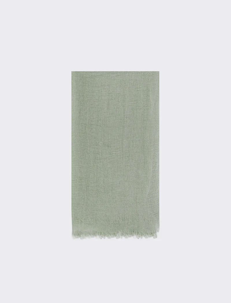 Foulard unito con frange eleganti - Verde