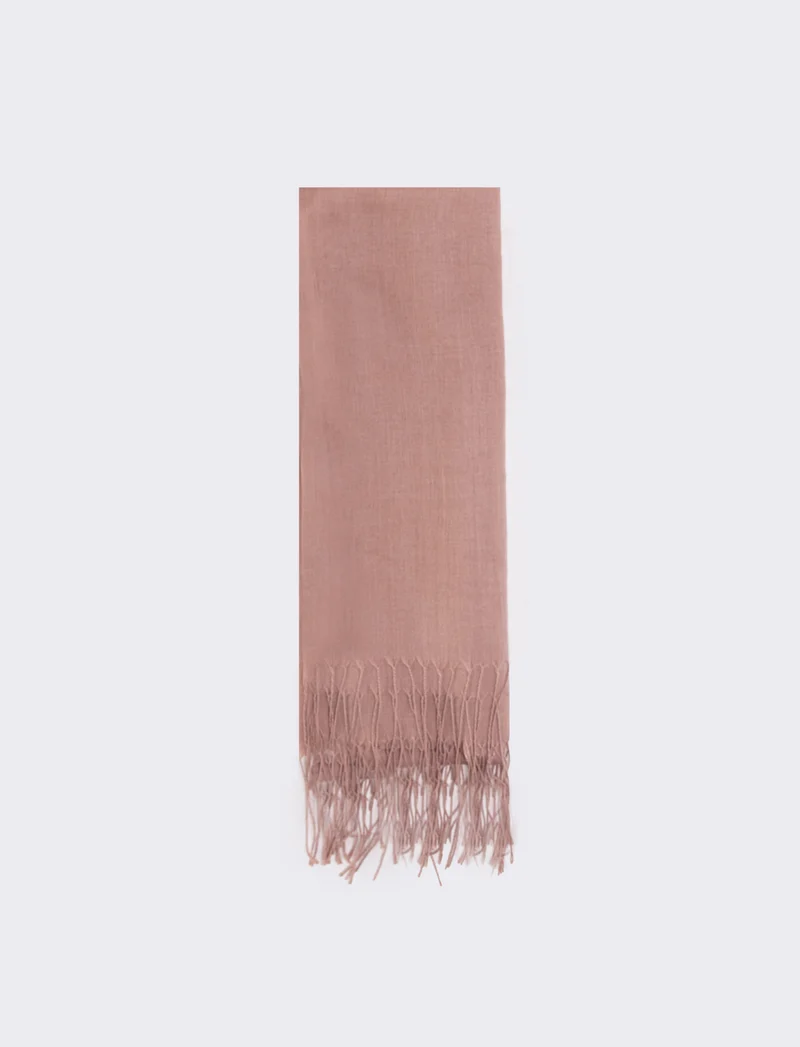 Foulard con frange unito elegante - Rosa