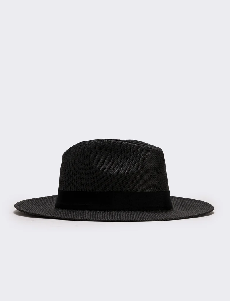 Cappello Panama Uomo con Banda Nera - Nero