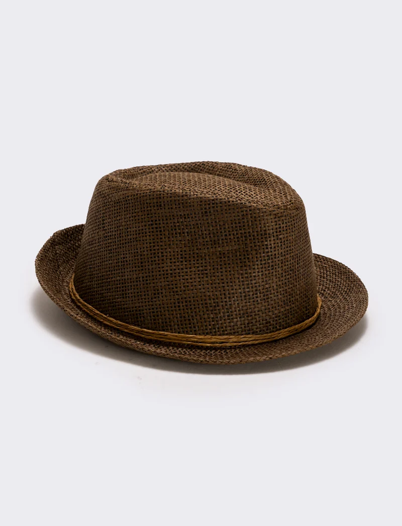 Cappello in paglia per uomo elegante - Marrone