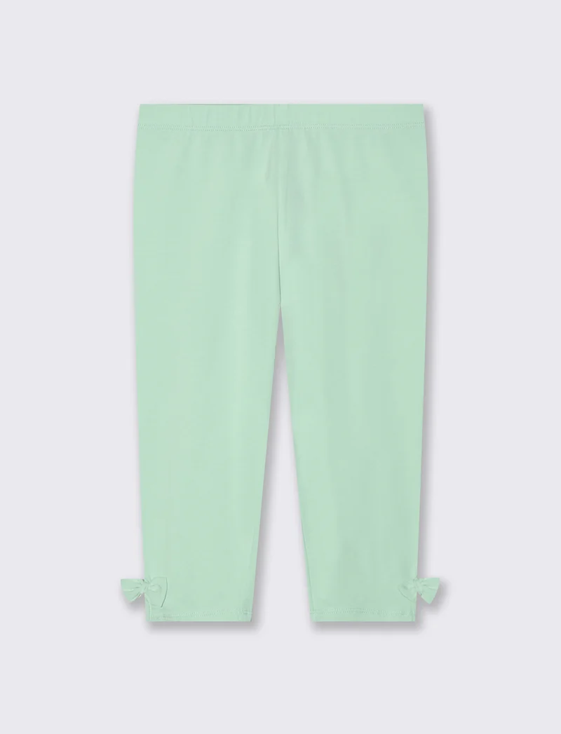 Leggings in cotone elastico per bambina - Verde acqua