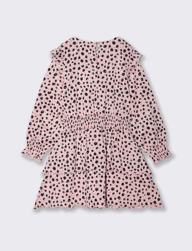 Abito in tessuto increspato per bambina - Rosa