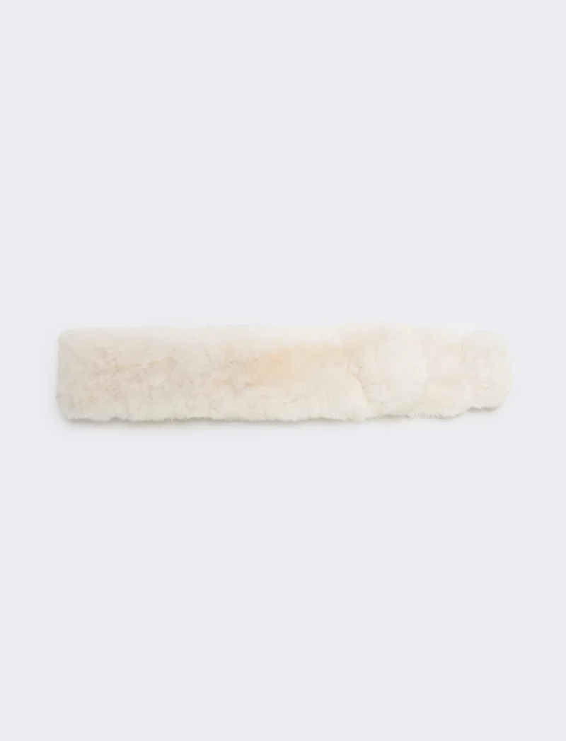 Collo in pelliccia sintetica - Bianco sporco