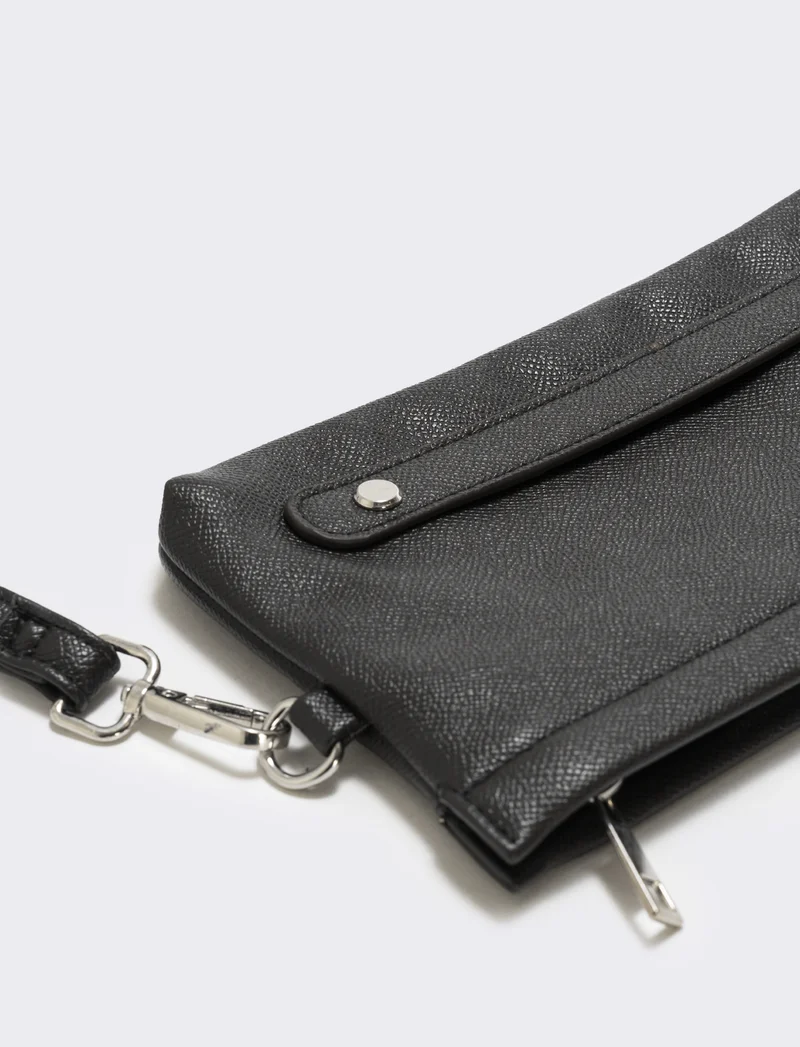 Pochette uomo con zip elegante e pratica - Nero