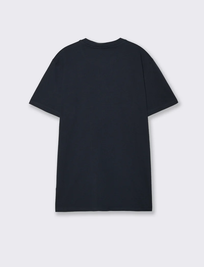 T-shirt girocollo con stampa 3D effetto - Blu