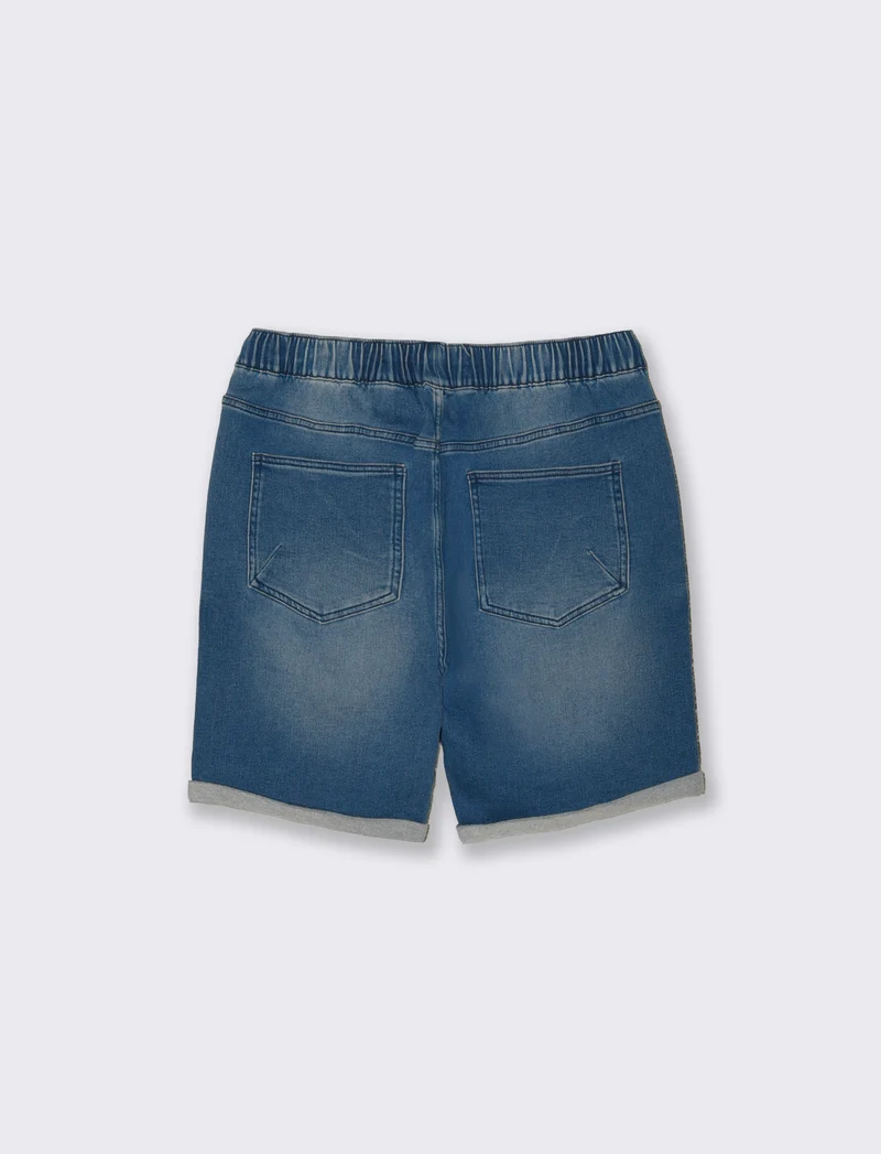 Bermuda in knitting effetto denim fit - Denim