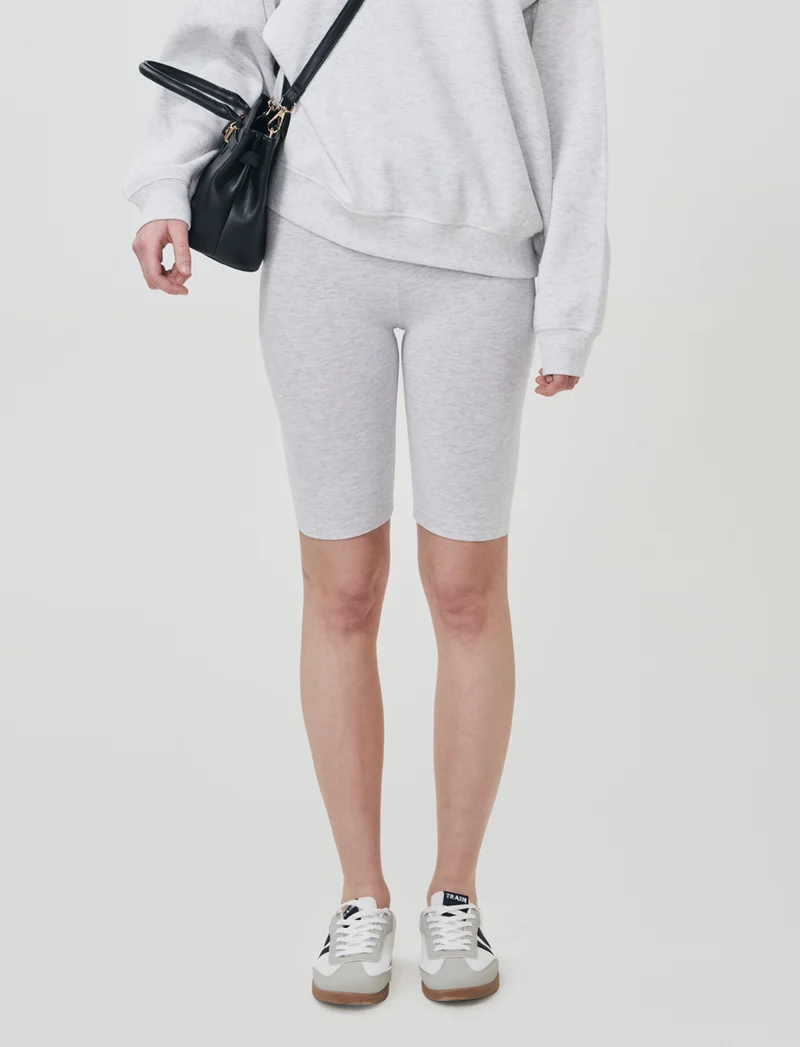 Leggings Ciclista con Fascia Elastico Vita - Grigio chiaro mel.