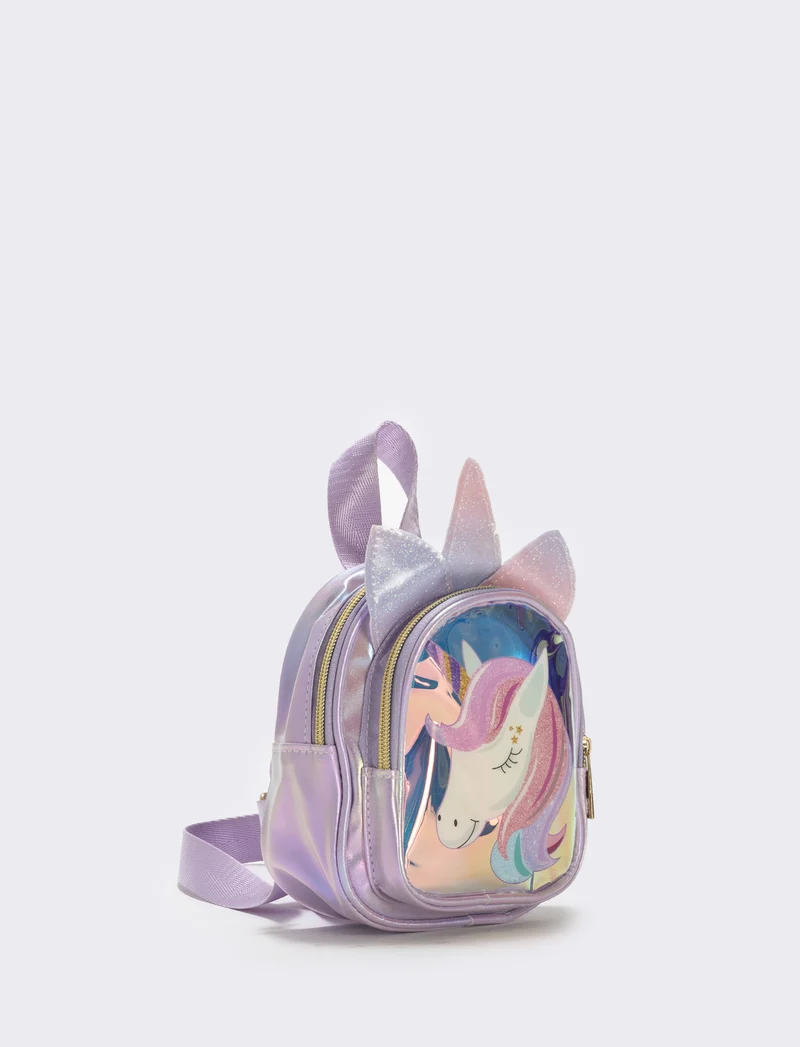 Zainetto unicorno con orecchie glitter - Lilla