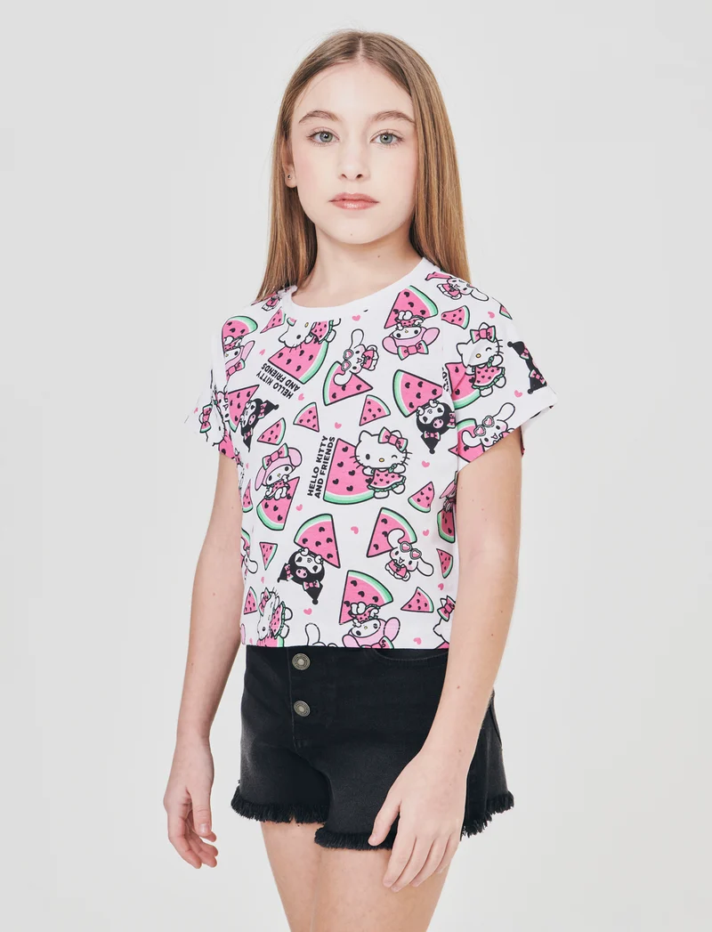 T-shirt estiva Hello Kitty in cotone - Fantasia