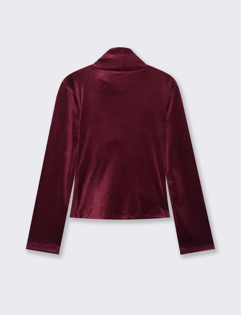 Tshirt manica lunga in ciniglia - Bordeaux