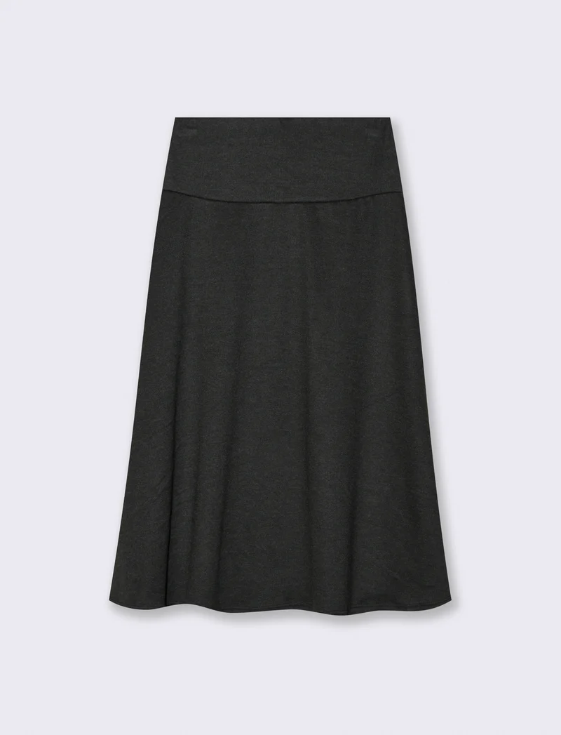 Gonna midi in maglia - Nero