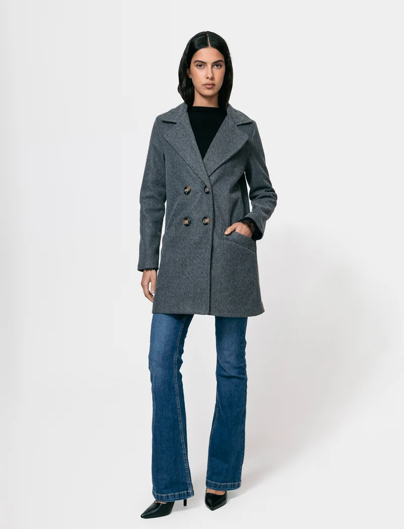 Cappotto doppio petto - Grigio mel.